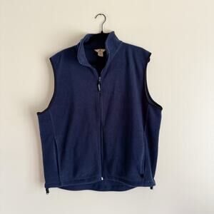 Woolrich Navy Blue Fleece Full Zip Vest Men's Large Outdoor Gorp Core